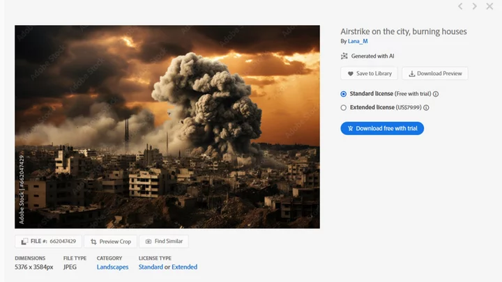 Adobe's Stock Photo Service Selling AI-Generated Images of Israel-Hamas War