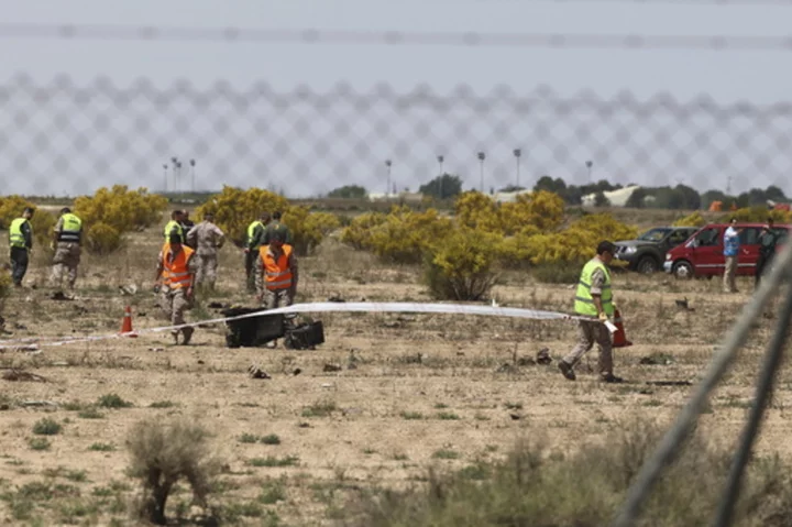 F-18 fighter jet accident at Zaragoza airbase as pilot ejects successfully