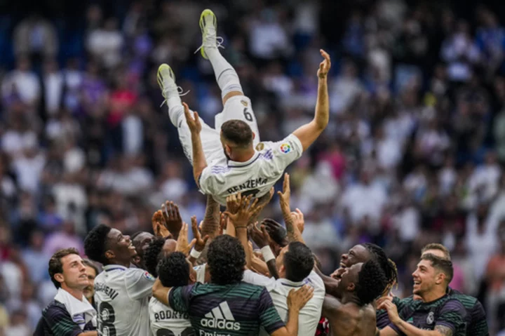 Benzema scores in final game with Madrid; Vinícius Júnior back in team after racial abuse