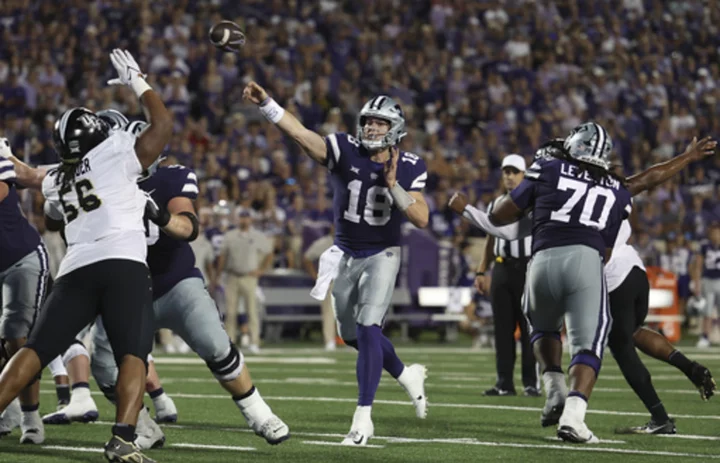 Giddens runs for 207 yards, leads Kansas State in 44-31 win over UCF in Knights' Big 12 debut