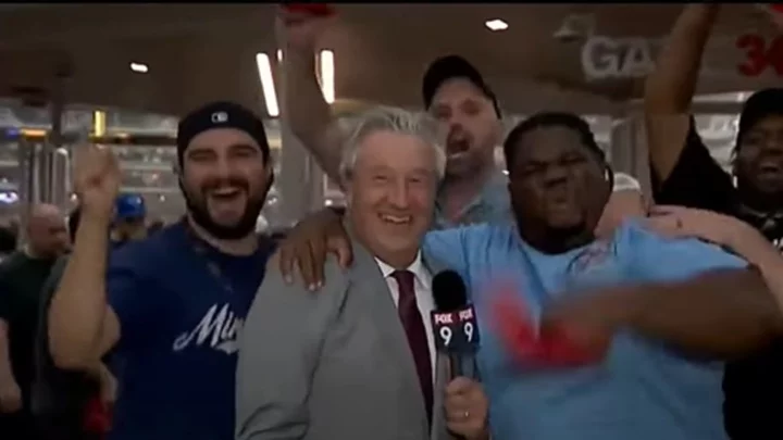 Twins Fans Go Crazy During Live News Segment Following Playoff Win