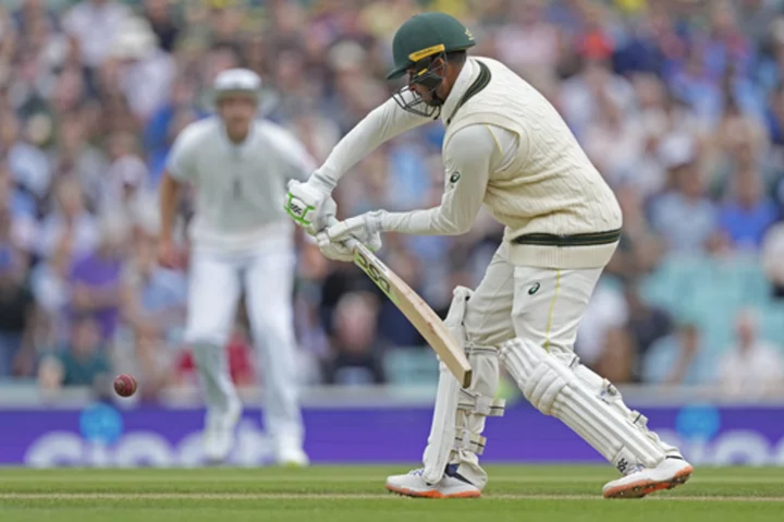 Australia grinds away to cut England's lead to 168 in the final Ashes test