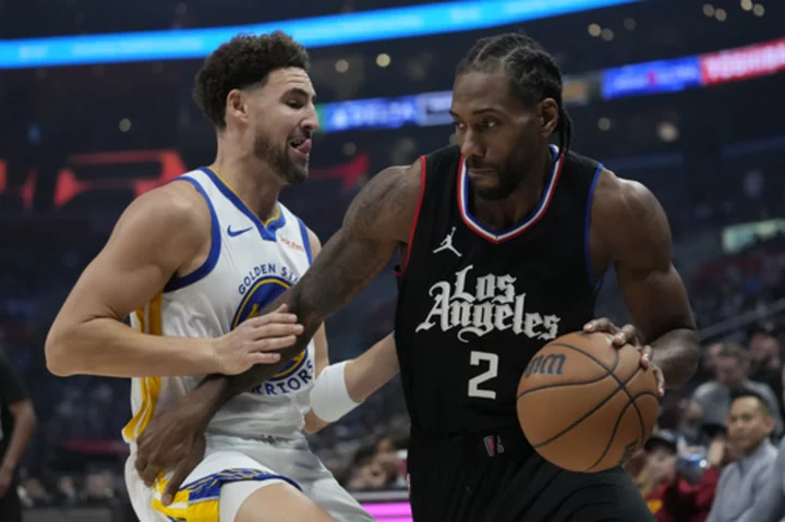 Clippers edge Warriors 113-112 on George's 3-pointer with 9 seconds remaining for 1st lead of game