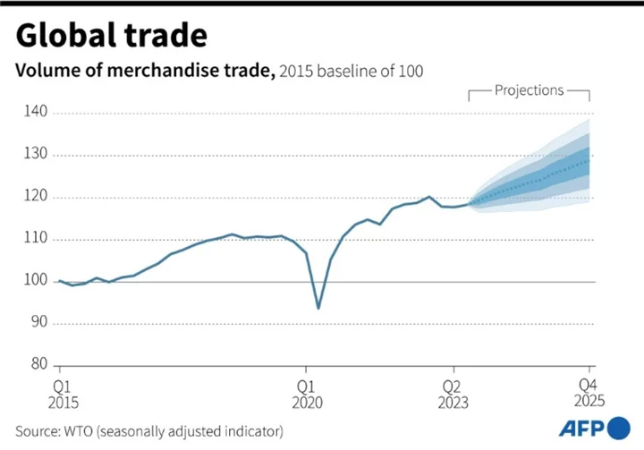 Inflation, high rates and war crimp global trade: WTO