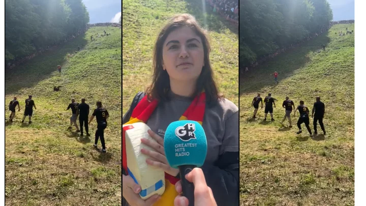 Teenager wins historic cheese rolling race despite being knocked unconscious
