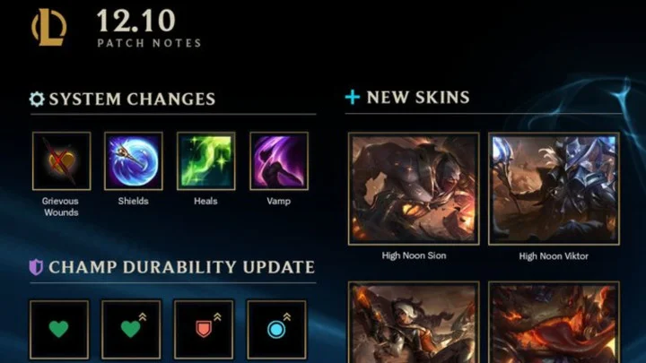 League of Legends Patch 12.10: Durability Update Details