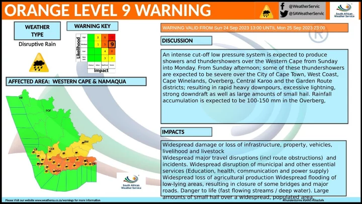 Climate Change Blamed as Record Rains Flood S. Africa’s Cape