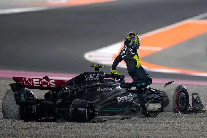 Lewis Hamilton and George Russell vent anger on radio after collision in Qatar