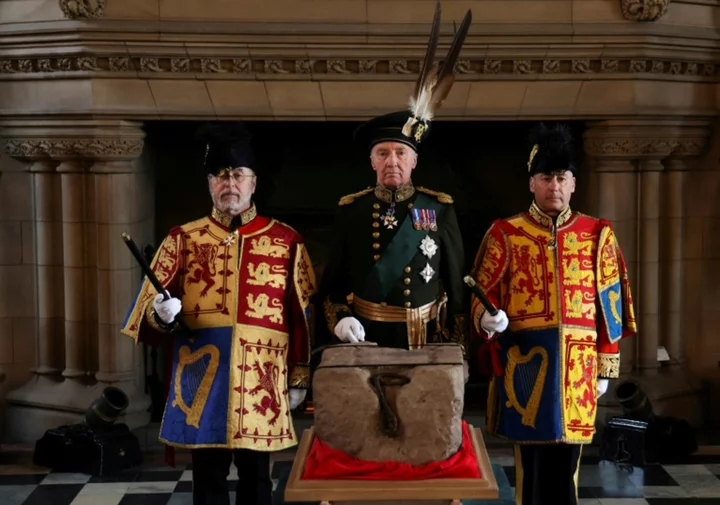 Three held for protest targeting sacred Scottish stone