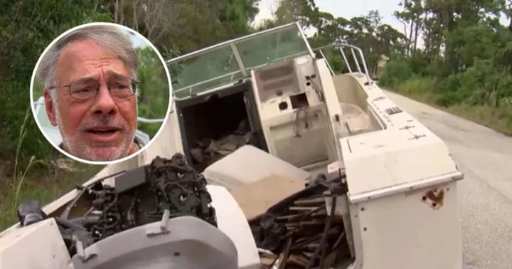 Florida man finds boat dumped 'in the middle of nowhere' on service road on August 17