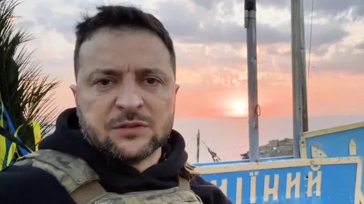 President Zelensky visits Snake Island as war enters 500th day