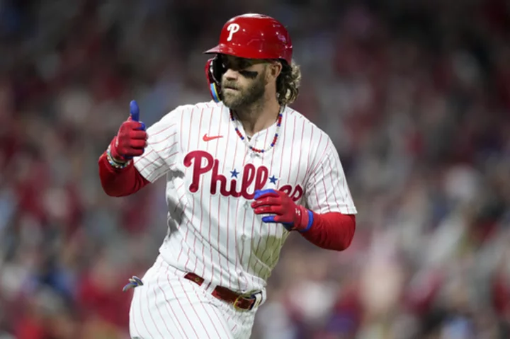 Harper, Schwarber, Castellanos power Phillies past Diamondbacks 5-3 in Game 1 of NLCS