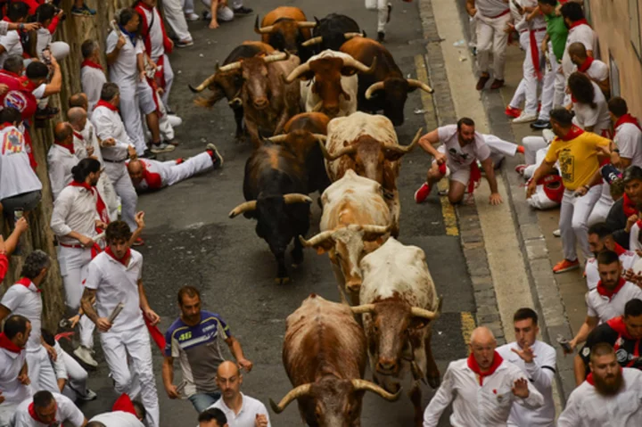 Thousands take part in first running of the bulls in Spain's San Fermin festival