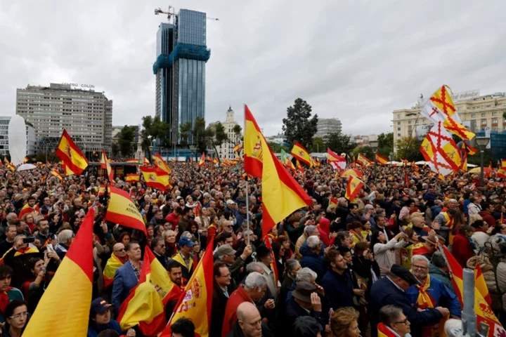 Tens of thousands rally in Spain against amnesty for separatists