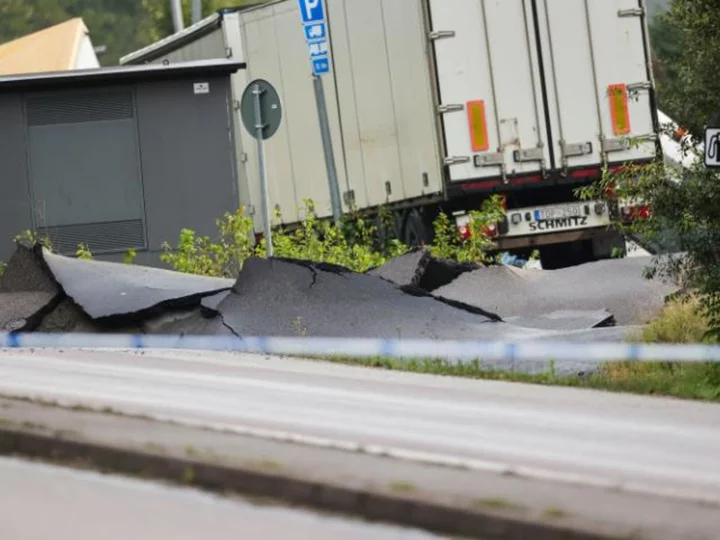 Landslide causes motorway to collapse in Sweden