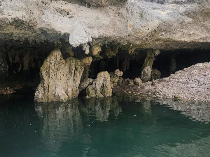 In Texas, water levels are so low a rarely-seen underwater cave and century-old ruins have appeared