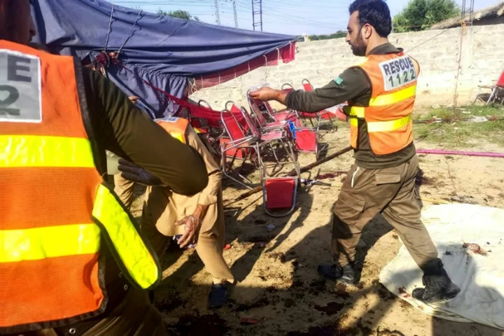 Suicide blast kills at least 44 at Pakistan political party meet