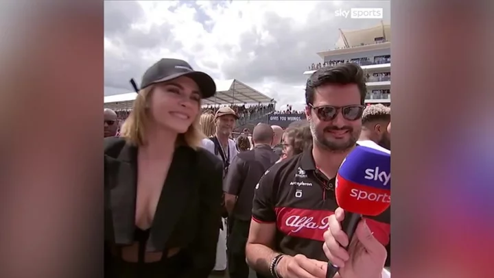 Watch: F1 legend Martin Brundle’s awkward grid walk exchange with Cara Delevingne