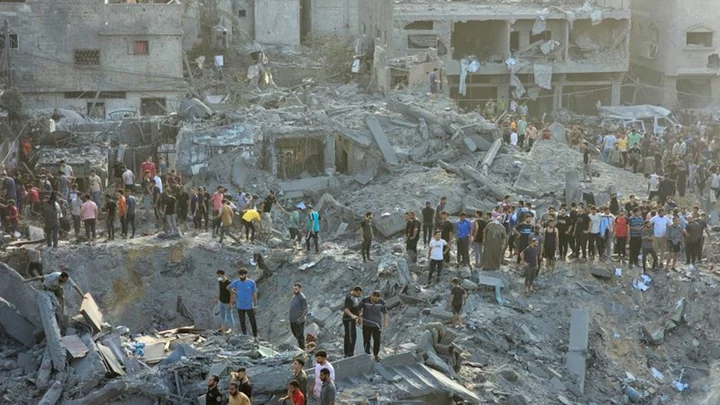 Israel strikes crowded Gaza camp; says Hamas commander killed