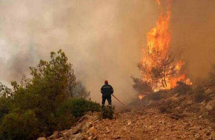 Watch live as wildfires continue to rage in Greece during Europe’s record-breaking heatwave