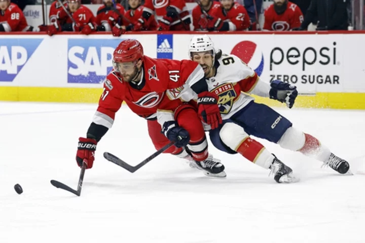 Tkachuk ends 6th-longest game in NHL history, Panthers outlast Hurricanes 3-2 in 4th OT