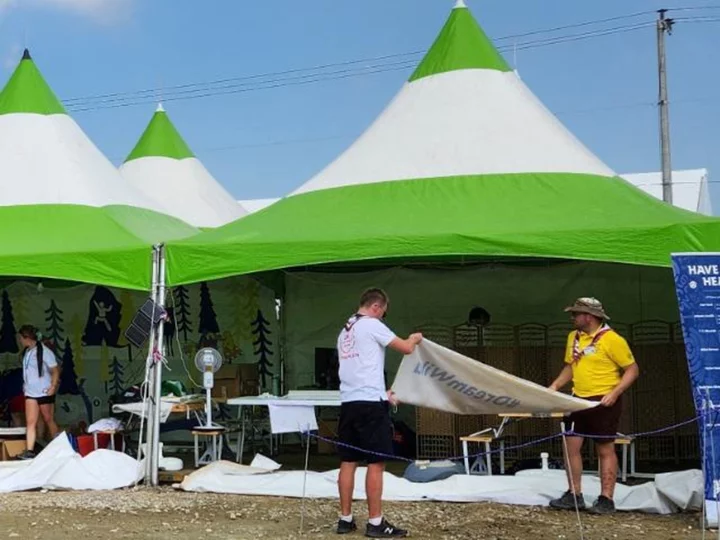 Extreme weather forces teenagers to leave World Scout Jamboree campsite in South Korea