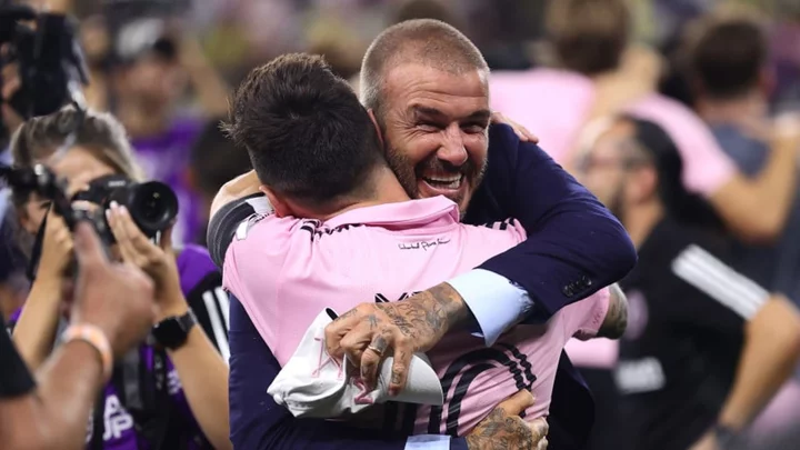 WATCH: David Beckham's emotional embrace with Lionel Messi after Leagues Cup triumph