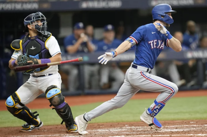 Jordan Montgomery pitches Texas Rangers past Tampa Bay Rays 4-0 in Wild Card Series opener