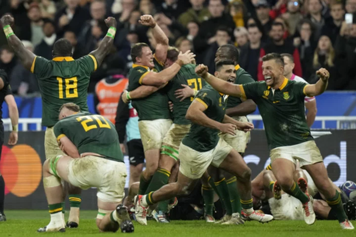 South Africa holds on to beat New Zealand 12-11 and win historic fourth Rugby World Cup title