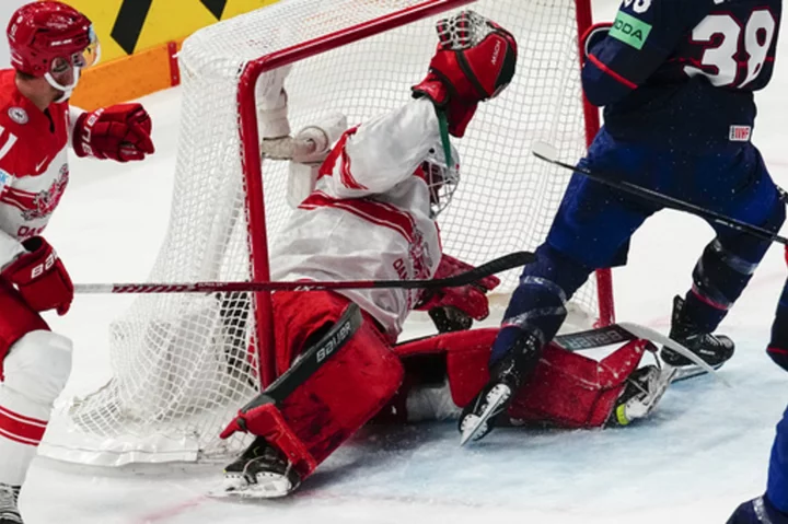 US beats Denmark 3-0 for 5th straight win at ice hockey worlds