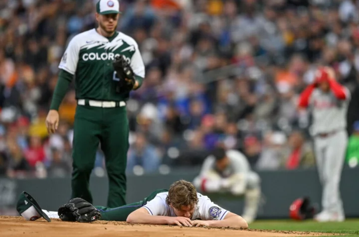 Rockies pitcher Ryan Feltner took a 92-mph liner from Nick Castellanos to the head (Video)