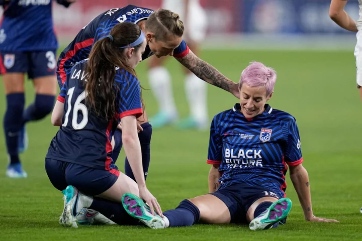 Megan Rapinoe suffers injury just three minutes into final match of her career