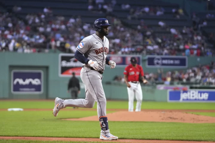 Bregman, Alvarez homer in 1st inning leading Astros over Red Sox 6-2