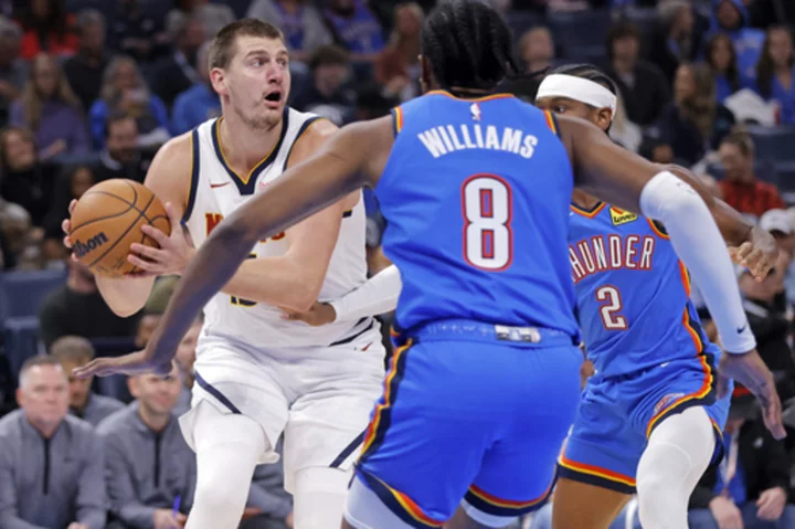 Nikola Jokic scores 28 to lead Nuggets past Thunder 128-95