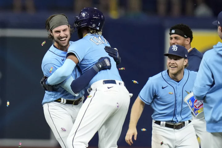 Josh Lowe's 4 RBIs lead Blue Jays over Rays 7-6 as 20-year Junior Caminero makes debut