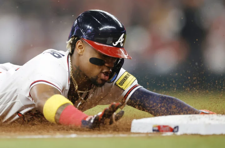 Watch Ronald Acuña Jr. pickpocket a base with Dodgers asleep at the wheel