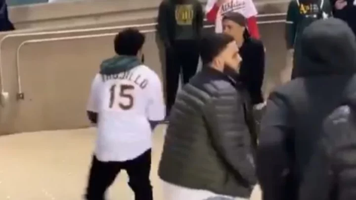 A's Fans Brawl at Oakland Coliseum