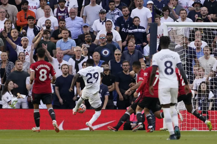Tottenham beats Man United 2-0 in EPL to give manager Ange Postecoglou a winning home debut