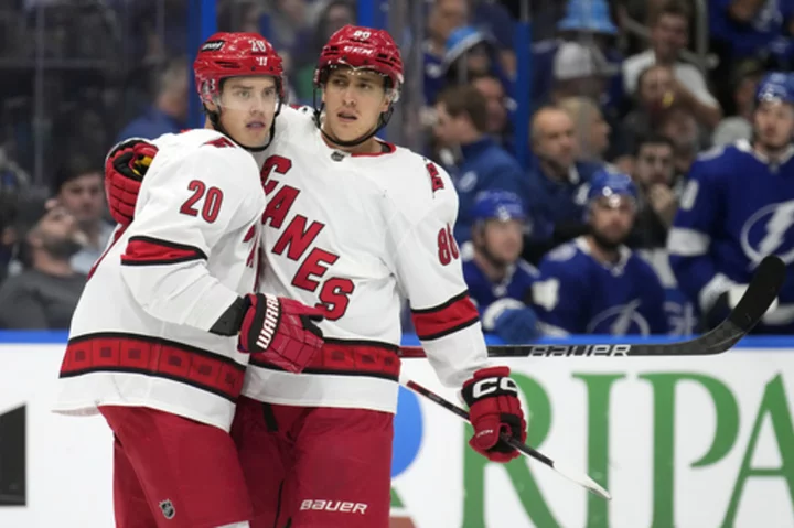 Aho, Burns and Kochetkov lead Hurricanes to 4-0 win over Lightning