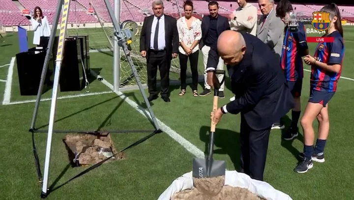 Barcelona bury time capsule under Camp Nou pitch ahead of stadium renovations