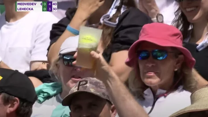 Errant Wimbledon Serve Ends Up in Fan's Beer
