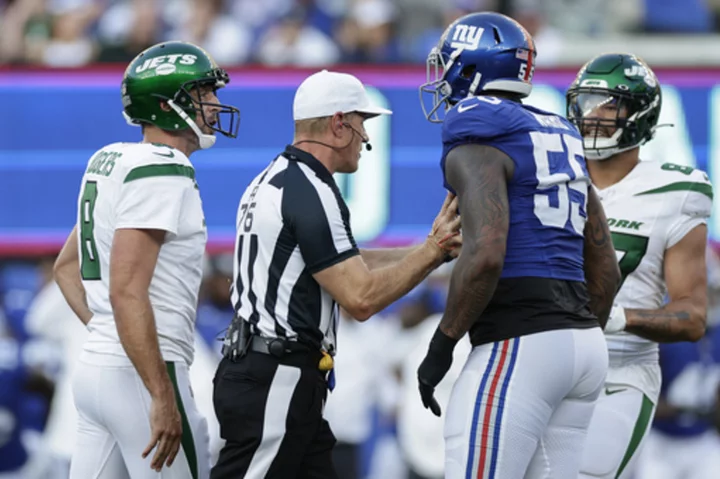 Jets' Rodgers says Giants' Ward was making things up when discussing their on-field exchange