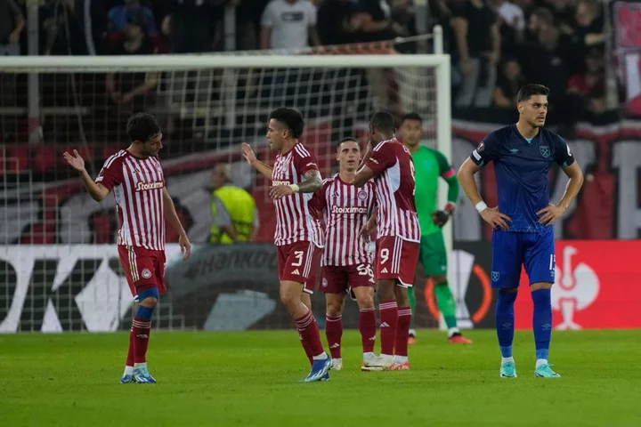 West Ham suffer first European loss in 18 matches at hands of Olympiacos