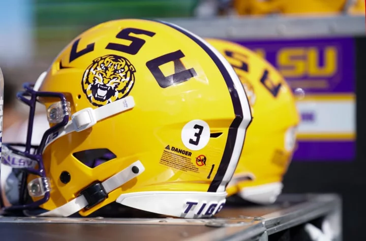 Why does LSU have camo end zones this week?