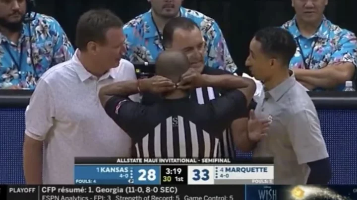 Shaka Smart Got Into It With Bill Self And Had to Be Escorted Away By Marquette Players