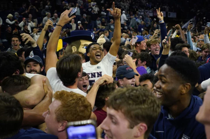 Ivy League Penn gets 22 points from Tyler Perkins in 76-72 win over No. 21 Villanova at the Palestra