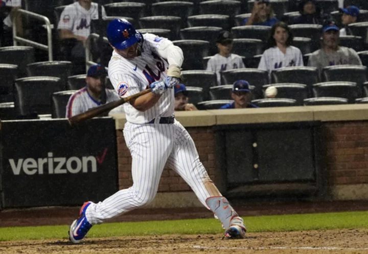 Alonso hits a 2-run homer as the Mets beat the Giants 8-4 for their 1st series win in a month