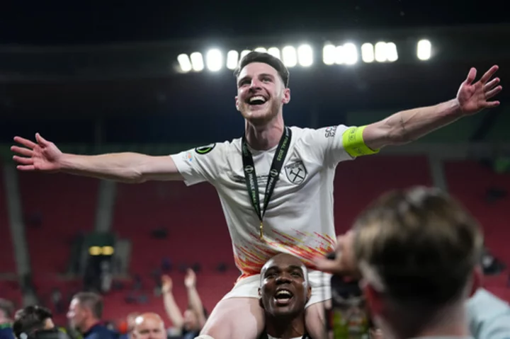 Declan Rice set to leave West Ham after winning European trophy, club chairman says