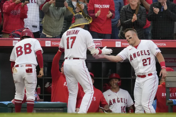 Ohtani, Trout homer in Angels' 7-3 win, completing sweep of slumping Red Sox