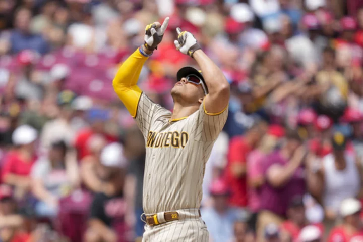 Soto, Machado and Tatis combine for 10 RBIs, Padres beat Reds 12-5 and stop 6-game skid